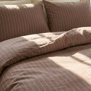 jersylinen sanctuary stripe duvet cover espresso brown pinstripe