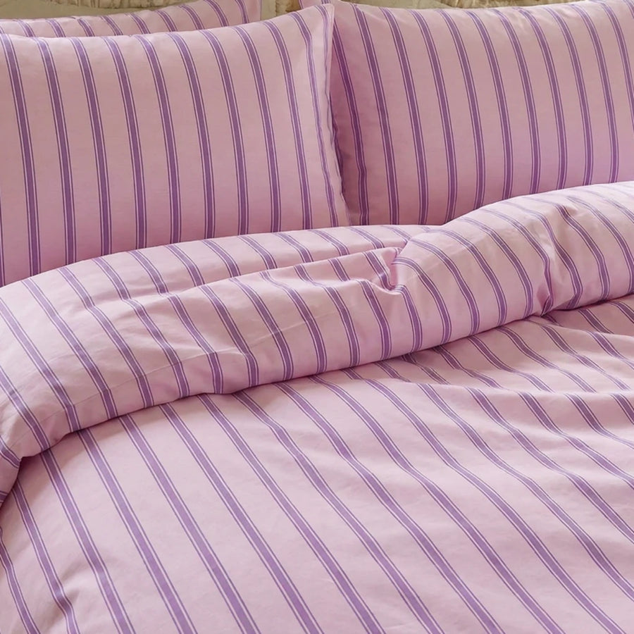 jersylinen sanctuary stripe duvet cover lilac lavender pinstripe