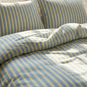 jersylinen sanctuary stripe duvet cover ocean blue yellow pinstripe