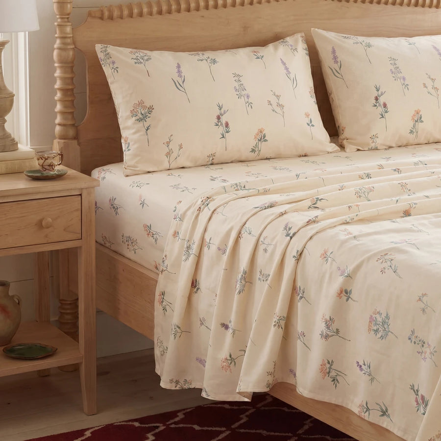 jersylinen timeless wildflower meadow sheet set colorful floral bedding