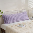 lavender purple rabbit fur long pillowcase soft plush texture