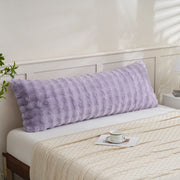 lavender purple rabbit fur long pillowcase soft plush texture