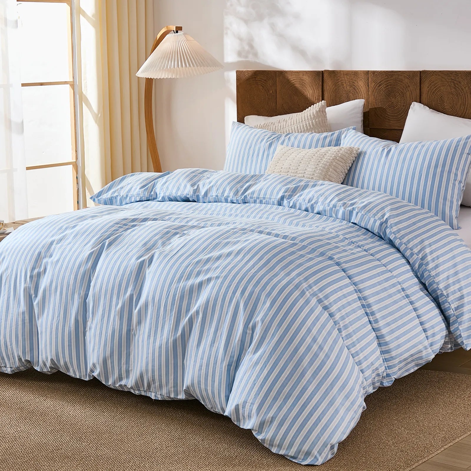 light blue stripe bedding sets