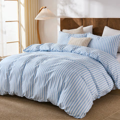 light blue stripe bedding sets