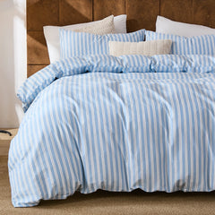 light blue stripe comforter set queen size