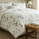 luxury blue wildflower bedspread modern farmhouse interior