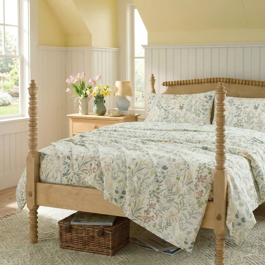 luxury enchanted botanical cotton sheets breathable fabric