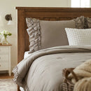 matching beige ruffled pillow shams victorian style bedding