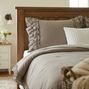 matching beige ruffled pillow shams victorian style bedding