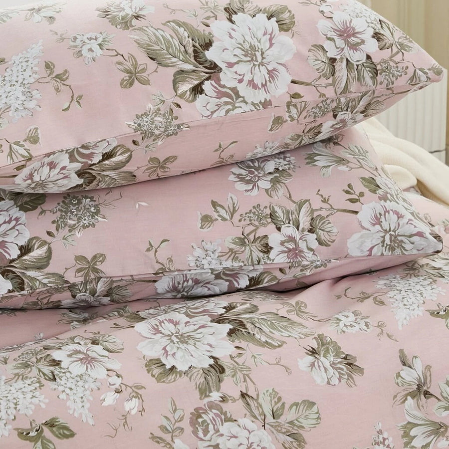 matching blush peony pillow shams soft cotton shams detail