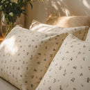 matching botanical print pillow shams minimalist floral design