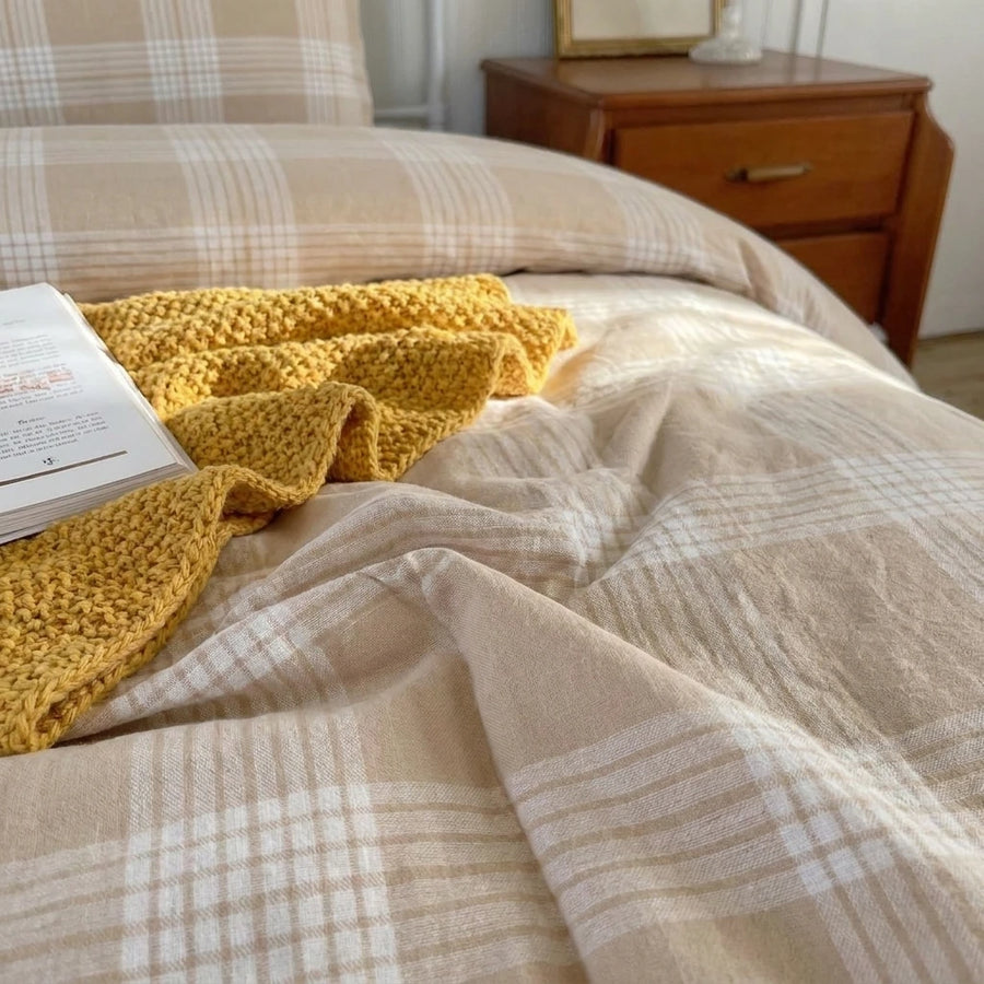 matching caramel gingham pillow shams heritage check bedding