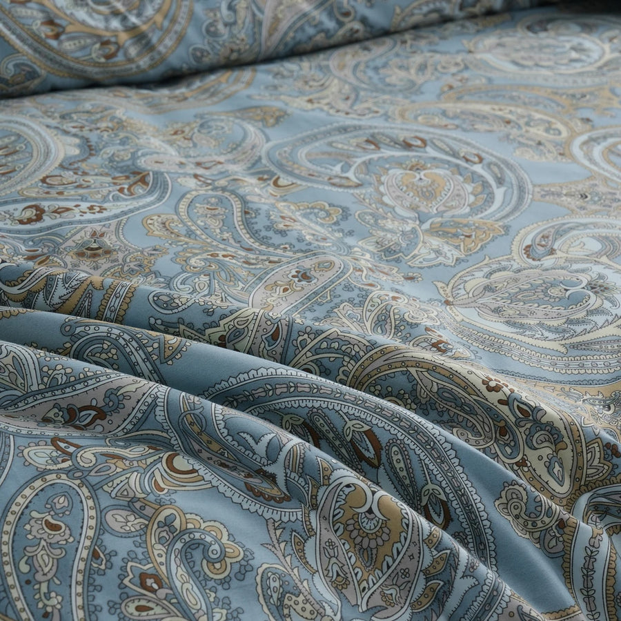 matching heritage paisley pillow shams decorative blue bedspread