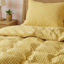 matching honey gingham pillow shams sunbeam yellow bedding detail