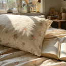 matching rose floral pillowcases vintage sheet set detail