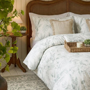 matching sage botanical pillow shams and duvet cover set