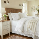 matching white ruffled pillow shams victorian style bedding