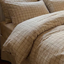 matching windowpane check pillow shams oatmeal beige bedding
