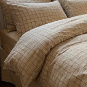 matching windowpane check pillow shams oatmeal beige bedding