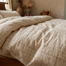 matching windowpane check pillow shams sundried wheat bedding detail