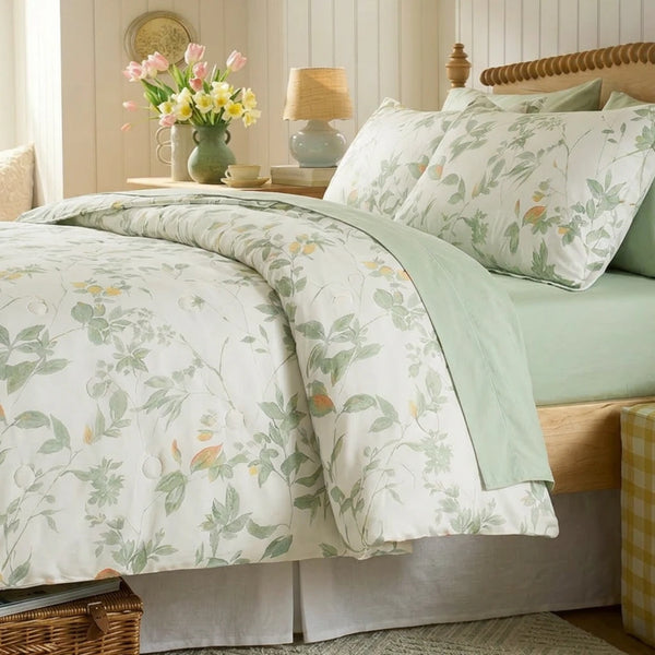 meadow sage bloom comforter set fresh botanical green bedding