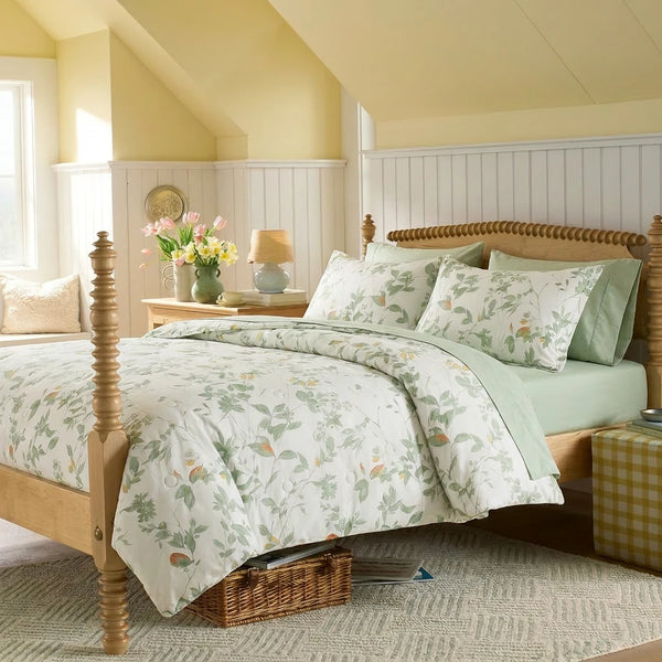 meadow sage bloom comforter set sage green botanical bedding main