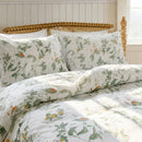 meadow sage bloom duvet cover set white green botanical bedding
