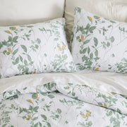 meadow sage bloom pillow shams white clean aesthetic