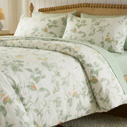 meadow sage bloom quilt set breathable cotton texture detail