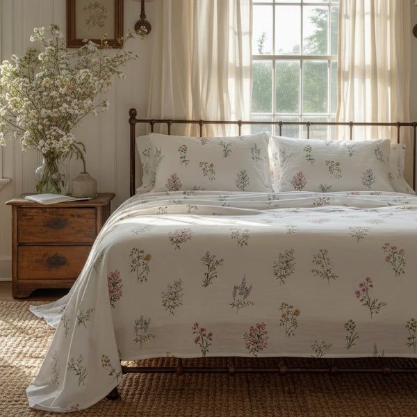 meadow sprite botanical sheet set floral print bedding mai