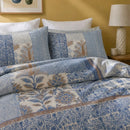 mediterranean patchwork duvet cover set blue floral pattern detail