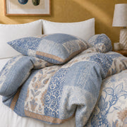 mediterranean patchwork duvet cover set mustard bedroom styling