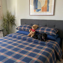 midnight ember plaid duvet cover set navy red bedding main