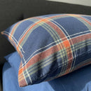midnight ember plaid fabric texture close up high quality print