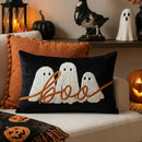 midnight halloween pillow cover ghost black beige sofa orange accent