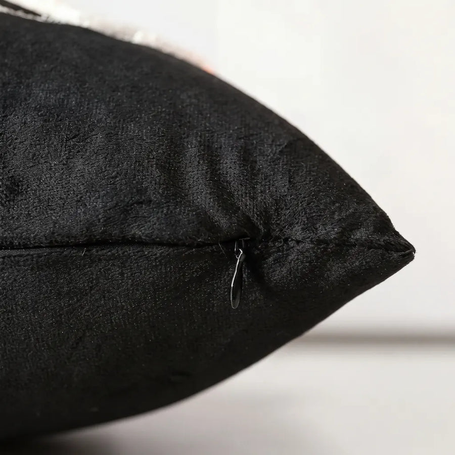 midnight halloween pillow cover pumpkin black zipper detail