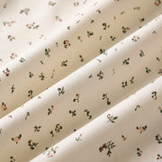 minimalist meadow sprig shower curtain cream green fabric close up