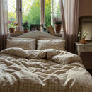 minimalist oatmeal windowpane check duvet cover modern farmhouse