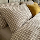 modern farmhouse mushroom taupe check duvet cover bedroom decor