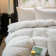 modern minimalist ink pin stripe bedding set