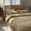 modern ochre plaid quilt cover industrial style bedroom decor