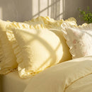 modern parisian striped ruffle pillowcase macro