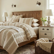 mojave geo olive stripe duvet set rustic farmhouse bedroom decor