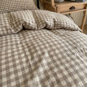 mushroom taupe gingham fabric texture close up high quality print