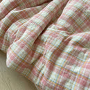 nostalgic pink plaid comforter cover modern farmhouse cottagecore