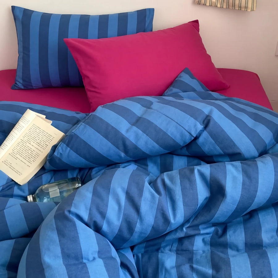 ocean bold stripe premium cotton fabric texture