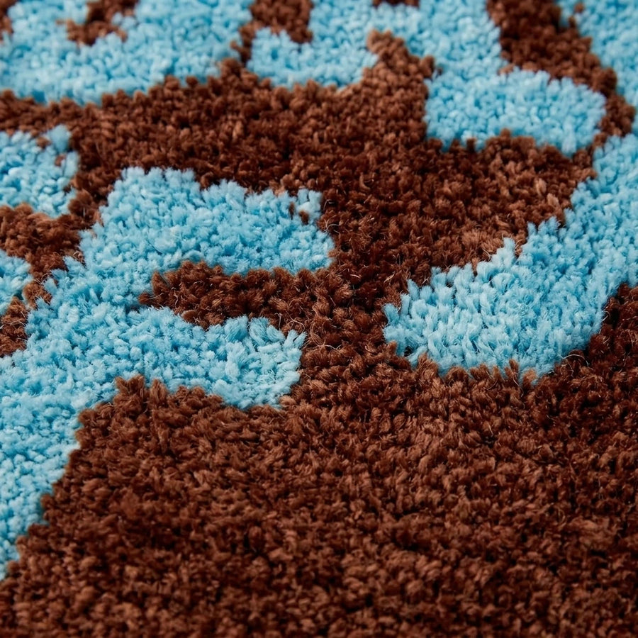 off duty rug espresso sky tufted texture closeup