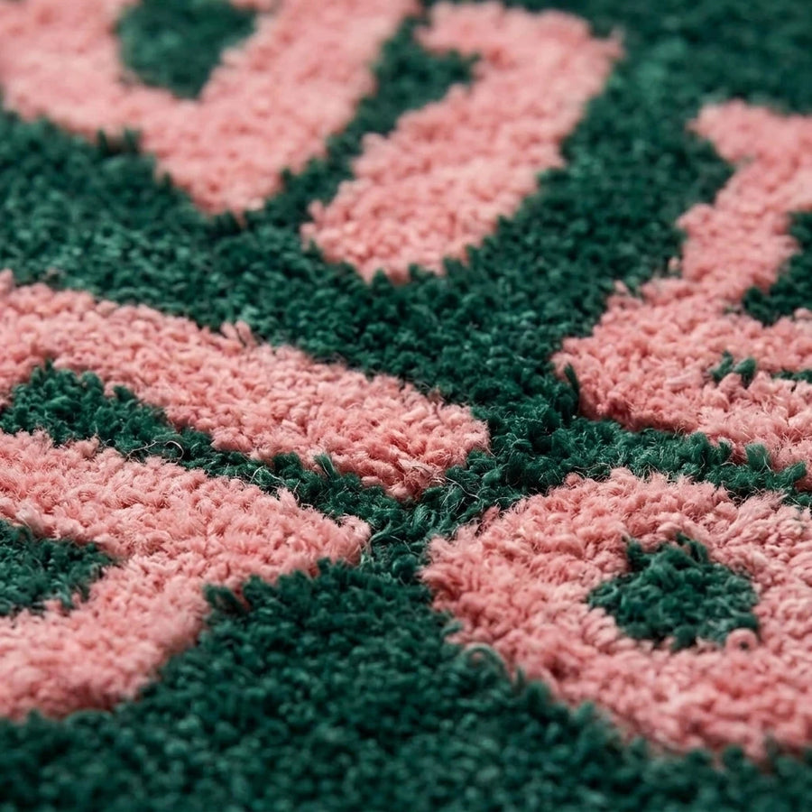 off duty rug pine blush tufted texture closeup