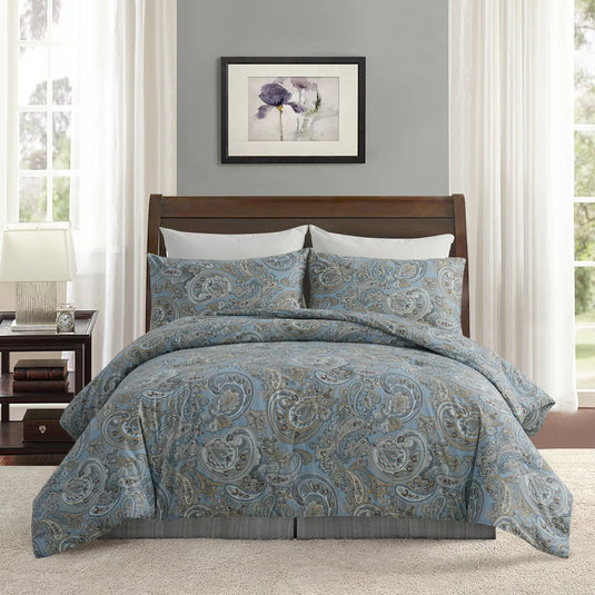 paisley blue comforter set