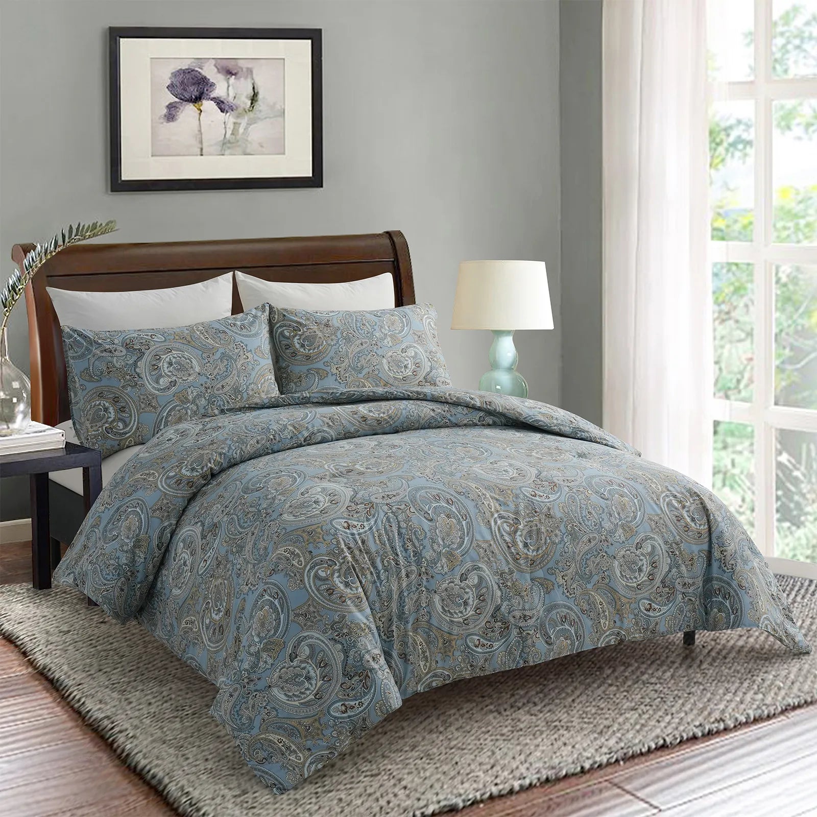 paisley blue comforter sets
